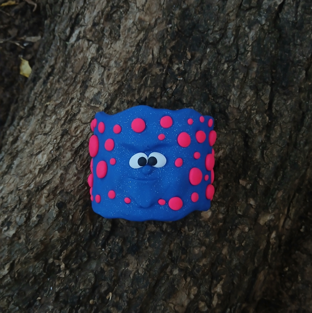 Blue and Pink Polka Dot Bracelet